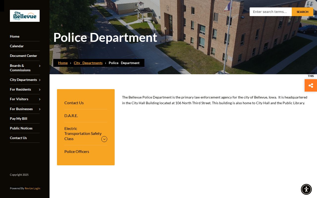 Official Bellevue Police Department webpage