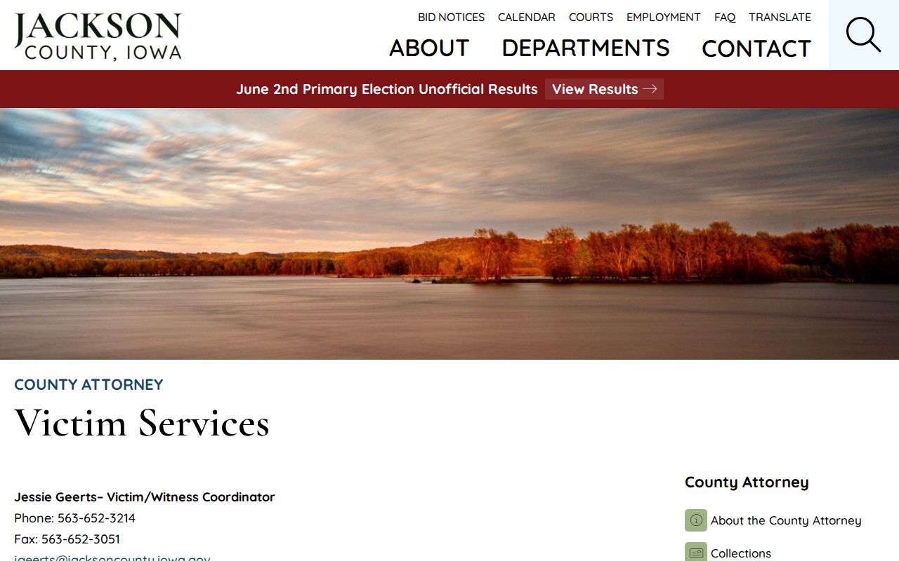 Jackson County criminal court case victim and witness services