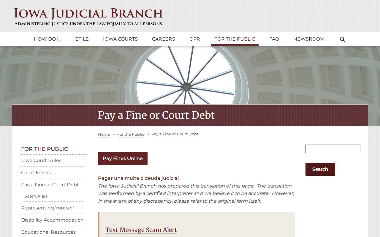 Jackson County criminal court case debt and fine payment source