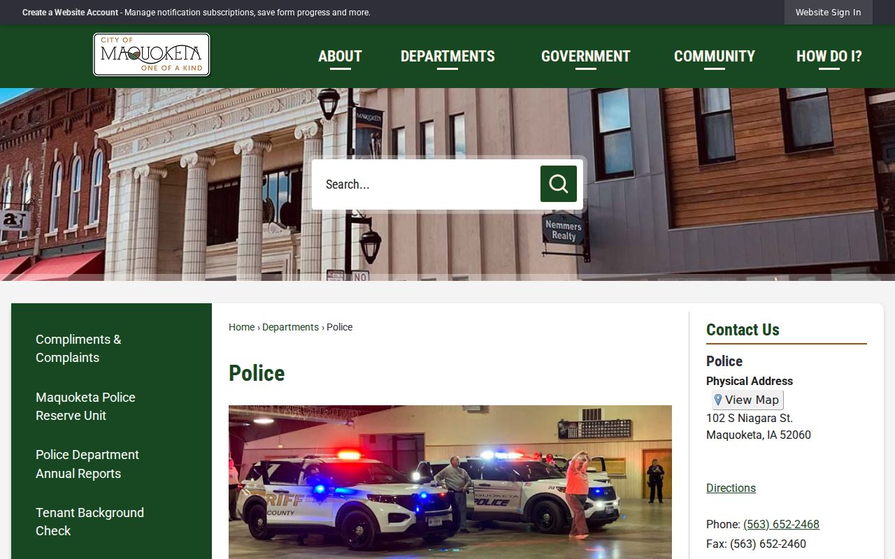Official Maquoketa Police Department webpage
