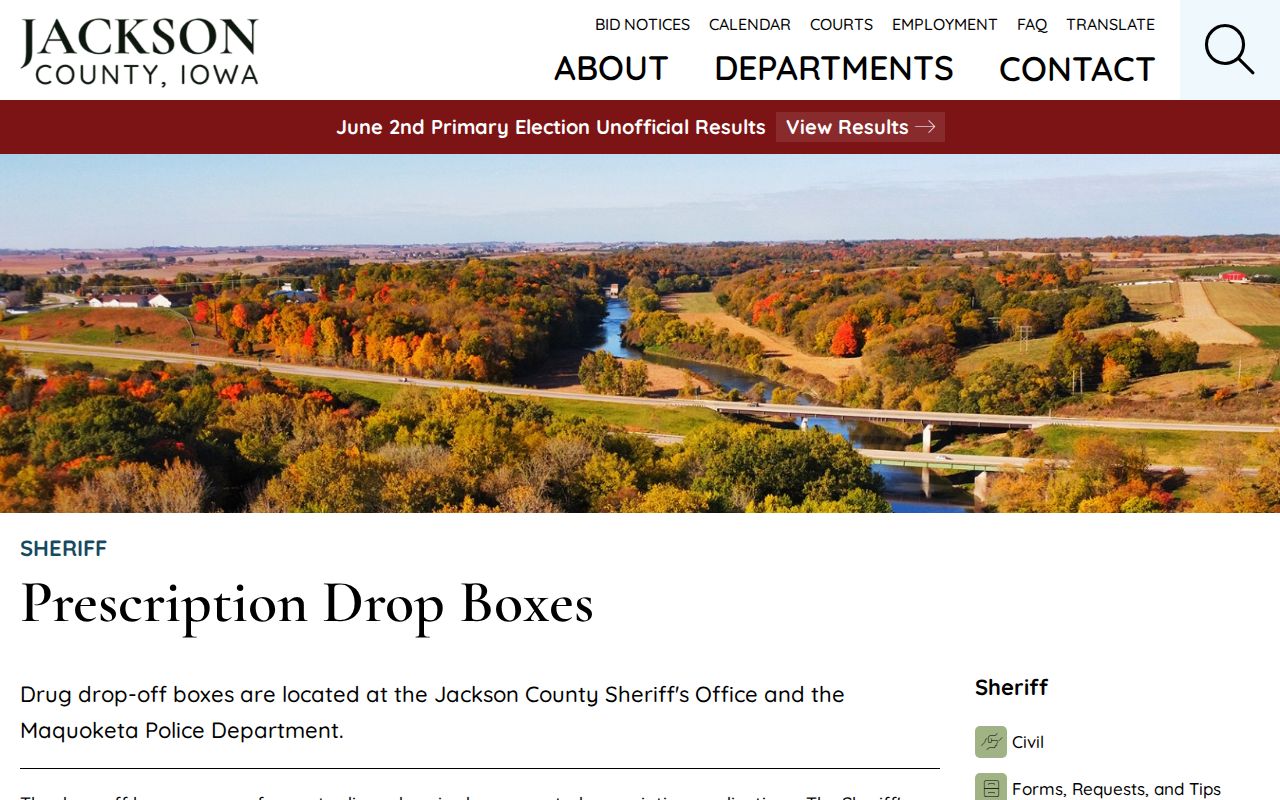 Official Maquoketa and Jackson County medication drop-box information